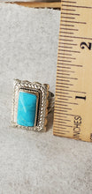 Load image into Gallery viewer, Turquoise Sterling Silver Ring (rectangle)
