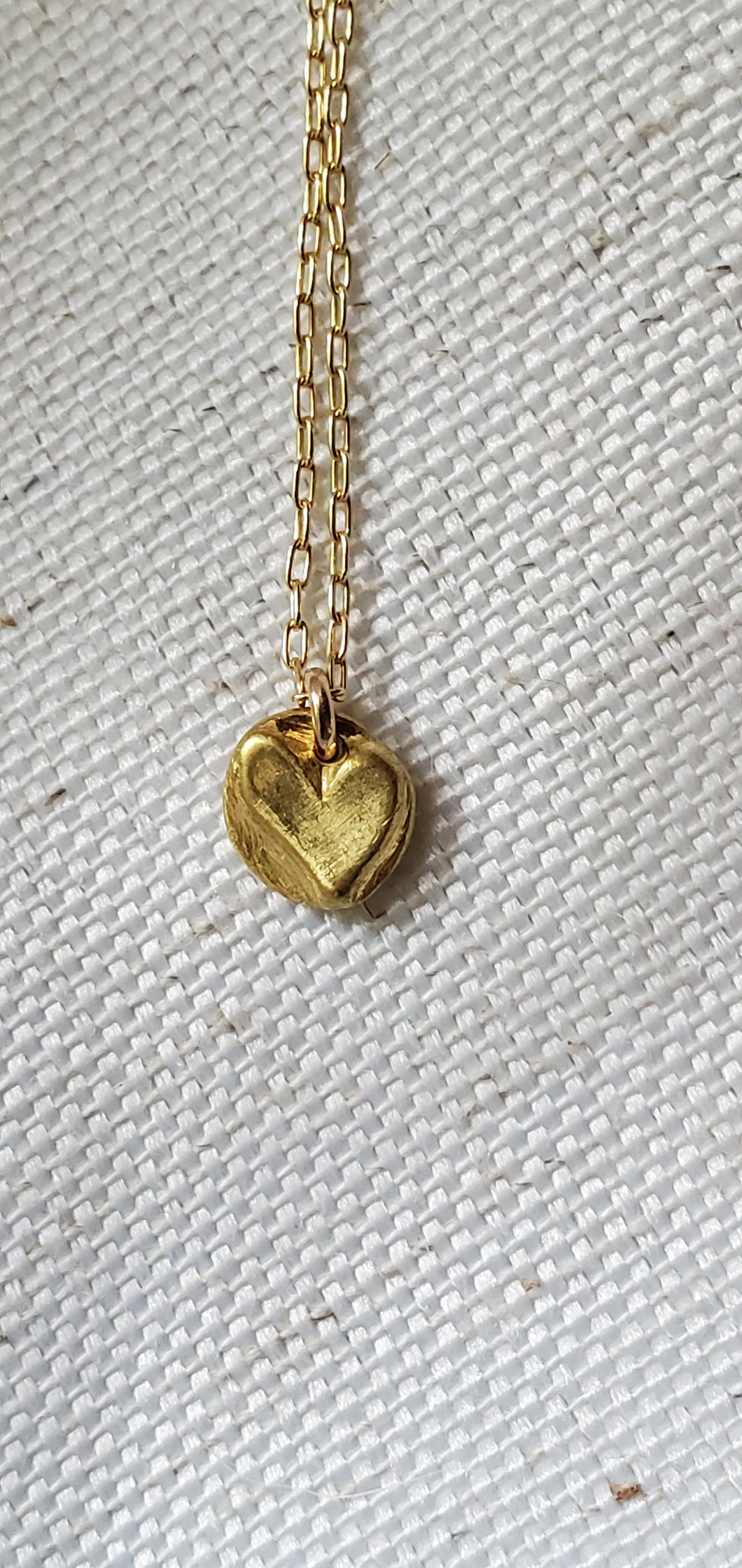 Simon & LuLu 22K Gold Puffy Heart Necklace