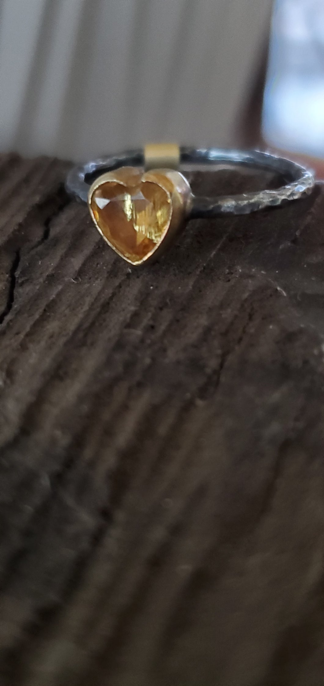 Prehistoric Works Heart Shaped Citrine Ring