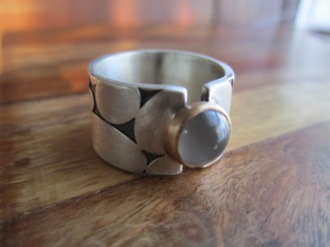 Martha Sullivan Mod Split Grey Moonstone Ring