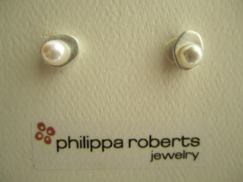 Philippa Roberts Small Pearl Sterling Silver Earrings