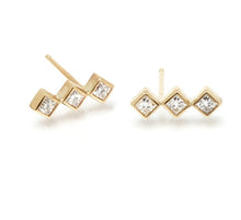 Load image into Gallery viewer, Zoe Chicco 14K Princess Dia Bar Studs
