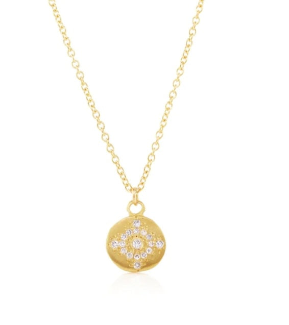Adel Chefridi 18K yellow gold diamond shimmer pendant